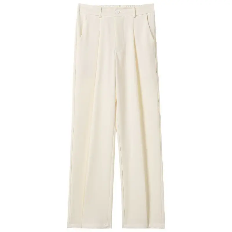 여성 정장 바지 오피스룩 여름 여성 와이드 레그 팬츠 기품있는 다용도 하이웨이스트 배기 수트 팬츠 캐주얼 바지