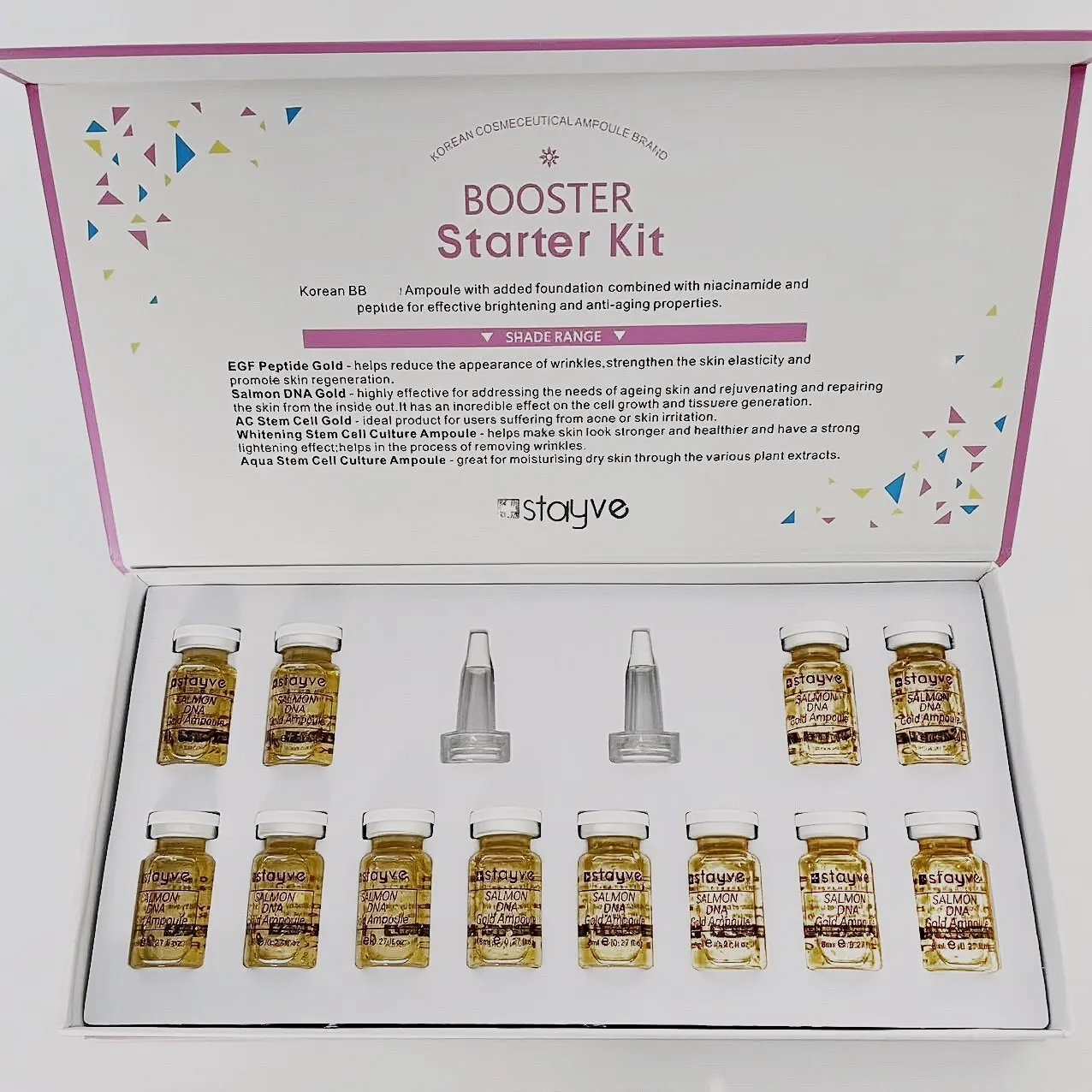 

Stayve 8 мл лосось для лица ДНК золотой пептид ампула-силитель сыворотка натуральный осветляющий меланин отбеливающий увлажняющий уход за кожей