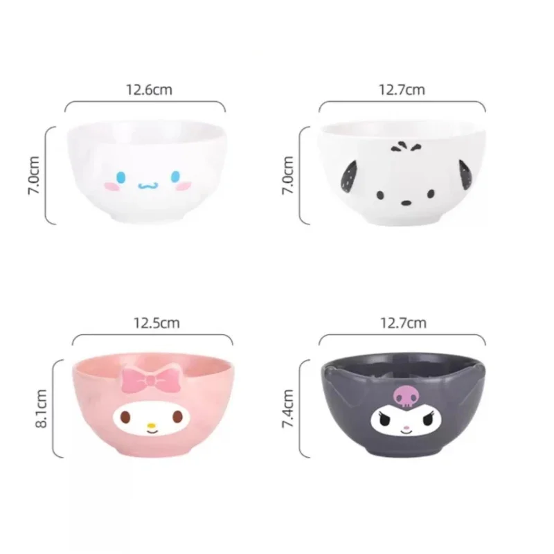 لسانريو وعاء سيراميك الكرتون مرحبا كيتي ثلاثية الأبعاد الإغاثة السلطانيات لطيف كورومي الأرز/السلاد الأطباق المنزل التعاون أدوات مائدة سيراميك #6