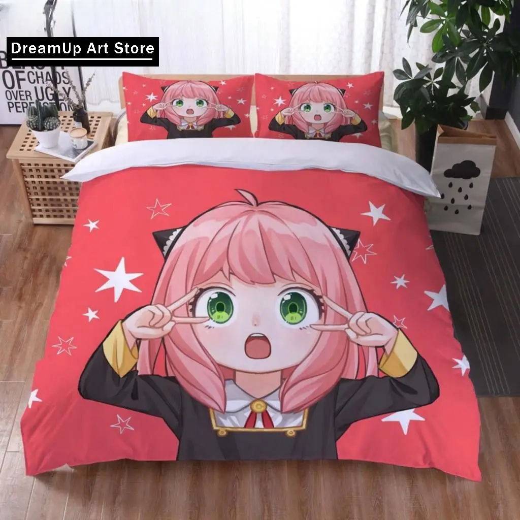 3D Anime SPY×FAMILY Anya Forger Comforter Bedding Sets Full Size Cartoon Duvet Cover Queen King Size Quilt Cover Pillowcase Sets