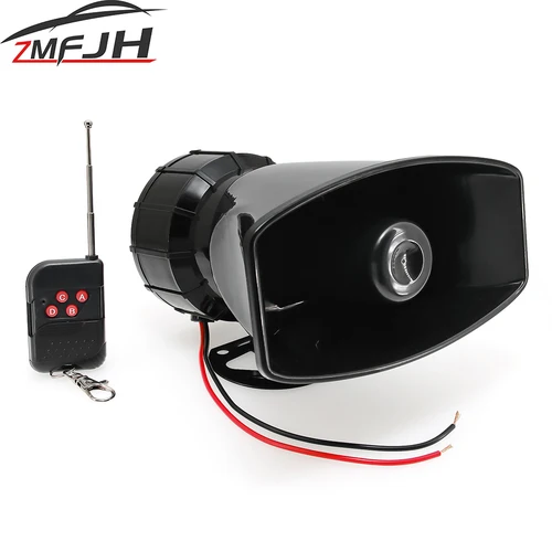 Altavoz de bocina de coche con 7 sonidos de 12V, sirena electrónica, bocina de alarma de advertencia de coche, altavoz multitono con mando a distancia
