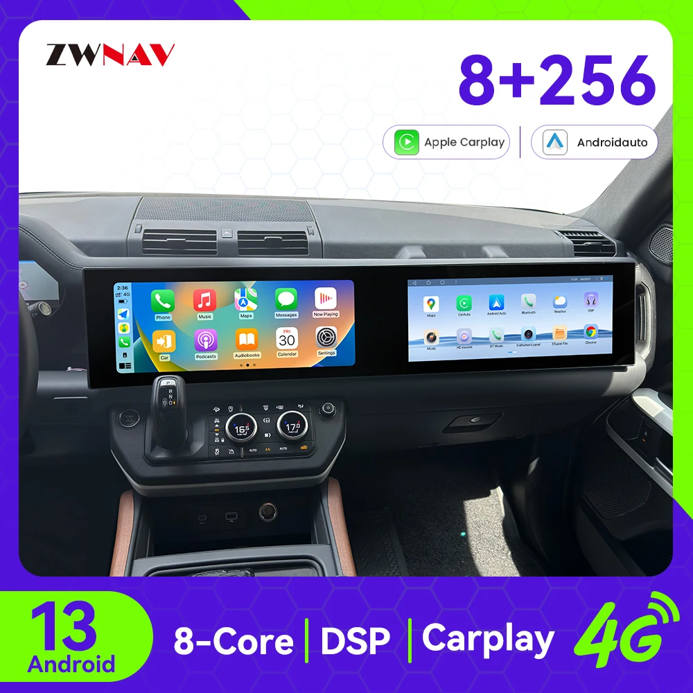15+15inch Touch Screen Carplay Car Radio For Land Rover Defender 2017-2019 Android 13 GPS Navigation Multimedia Player Head Unit