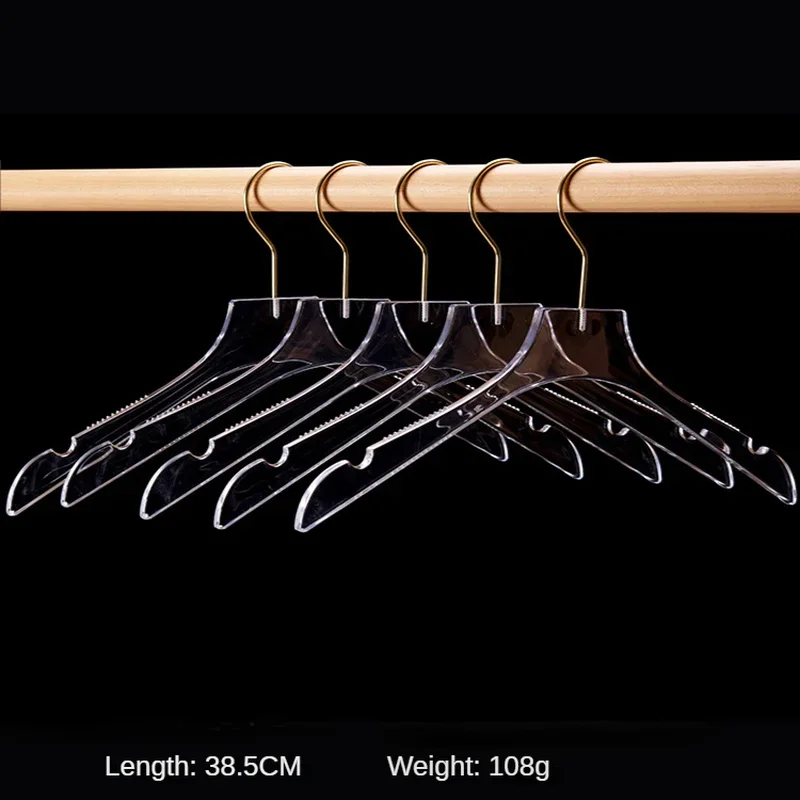 5/10pcs Wardrobe Clothes Hanger Man Women Kids Hanger Closet Clear Wardrobe Transparent Acrylic Pants Rack for Shop Store