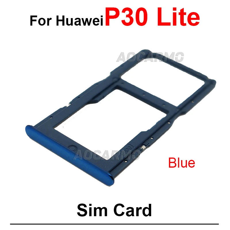 1Pcs For Huawei P30 Lite Pro P30Lite SIM Card Tray Slot Holder P30Pro Replacement Parts Sky Blue