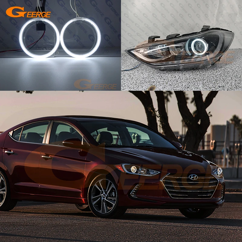 

For Hyundai Elantra AD Avante 2015 2016 2017 2018 Excellent Ultra Bright CCFL Angel Eyes Kit Halo Rings