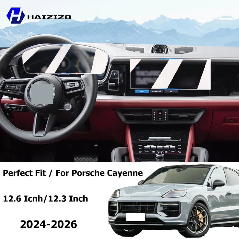 Para Porsche Cayenne 2024-2026: Película protetora fosca antirreflexo para tela LCD de navegação GPS automotiva, película de vidro temperado.