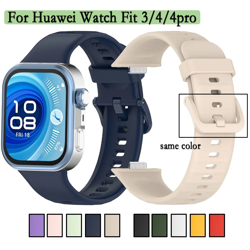 

For Huawei Watch Fit 4pro/ 4 / 3 Strap Bright Color and Durable Watchband High Quality Soft Silicone Adjustable Wristband