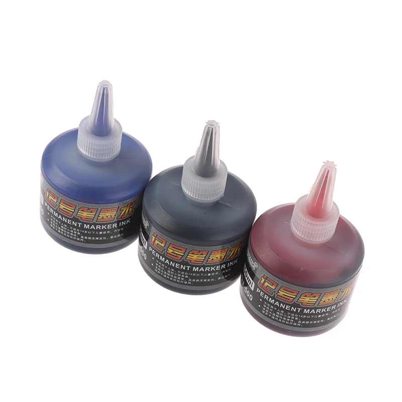 1Pc 50Ml Permanente Direct Droge Graffiti Zwart Blauw Rood Olie Marker Pen Navulling Inkt Voor Marker Pennen