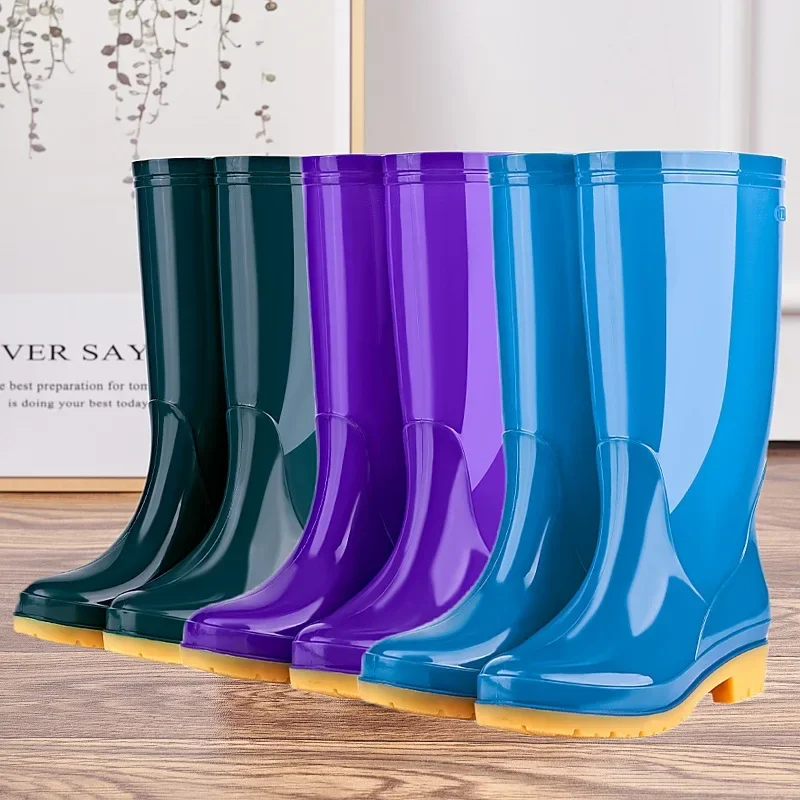 Women's High-Top Non-Slip Rain Boots Wholesale Labor-Saving Warm Rubber Shoes For Kitchen And Work Use Rain Boots