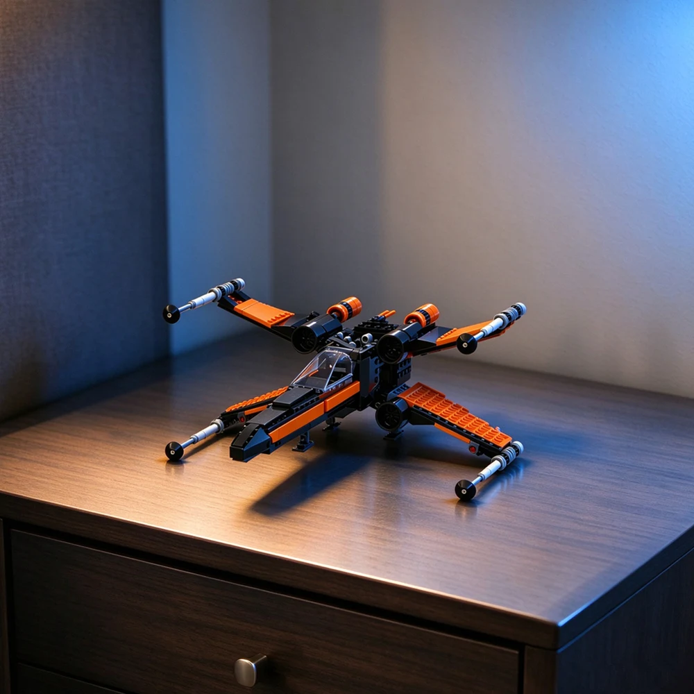 Creative Desktop Display Battle Ships MOC Plane Spaceship Aircraft Home Decoration Model Building Bricks Gift Set