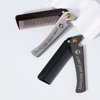 Folding pocket comb, fine tooth comb straightener, used for daily beauty hair and beard styling,Special for real hair wigs