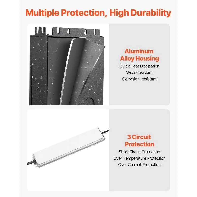 سائق LED 300 واط 24 فولت تيار مستمر محول الجهد المنخفض مقاوم للماء IP67 مصدر الطاقة #5