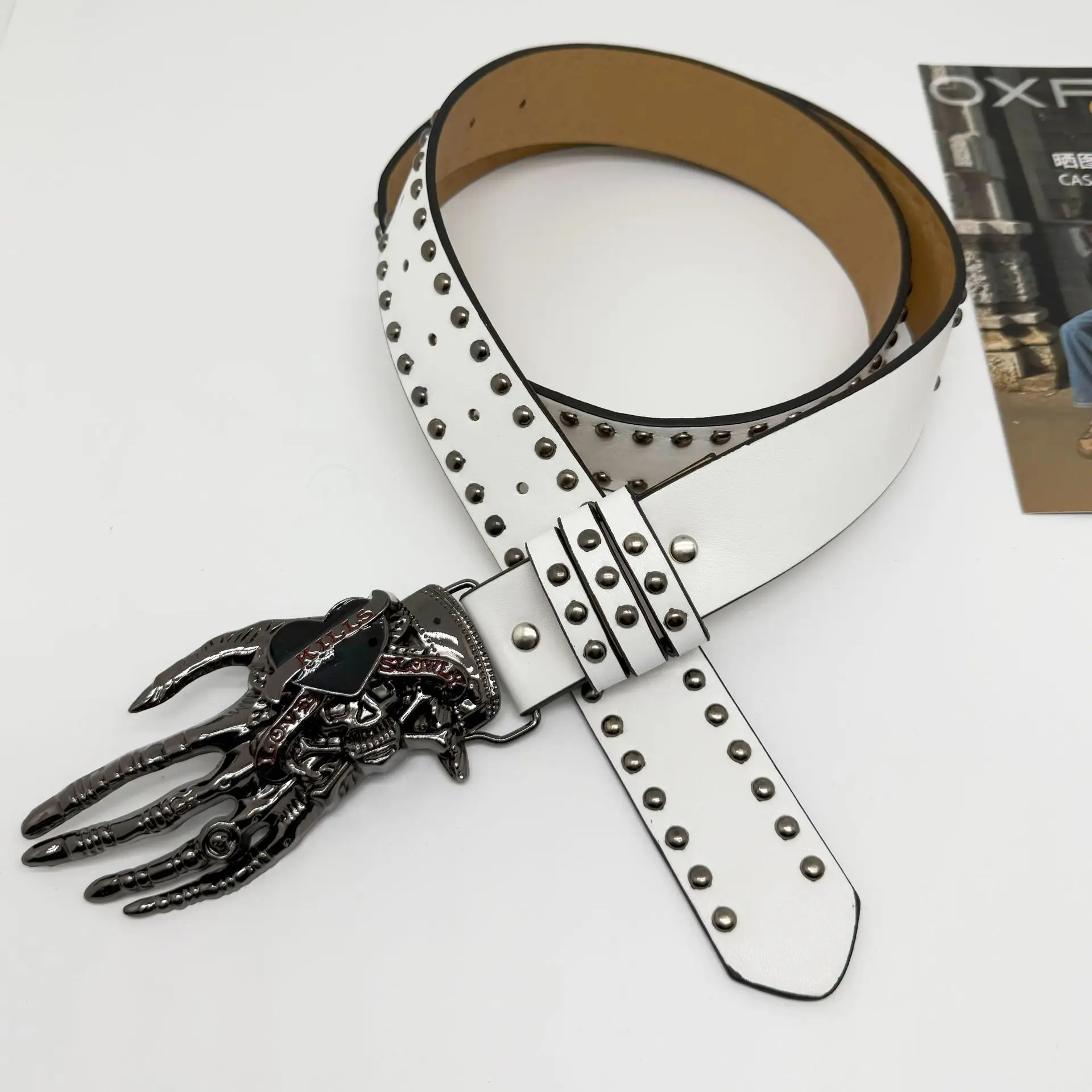 الأمريكية الشرير حزام للرجال فتاة ساخنة Y2K Blet الجمجمة الحب اليد النخيل حزام المرأة تصميم تحسس كول تنوعا حزام المرأة الموضة