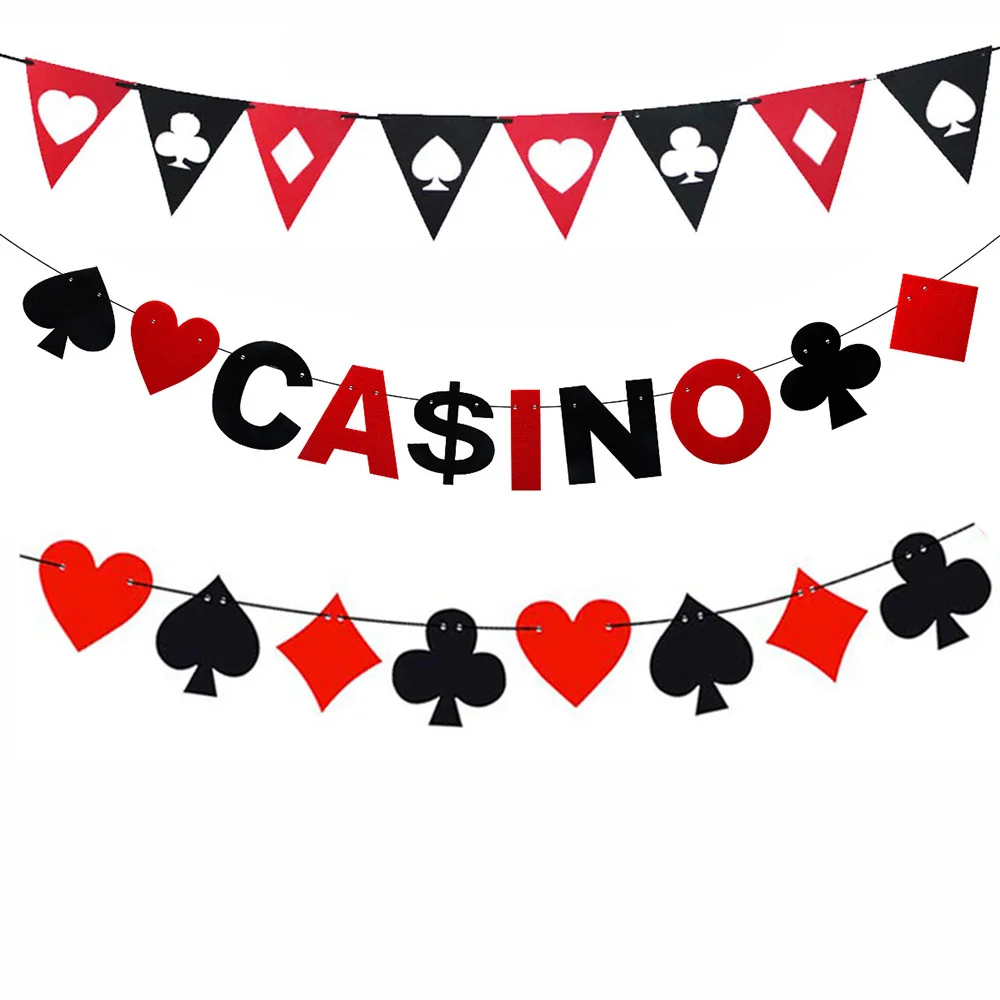 

Casino Banner Streamer Poker Game Party Decoration Las Vegas Theme Party Casino Birthday Favors Supplies Accessories