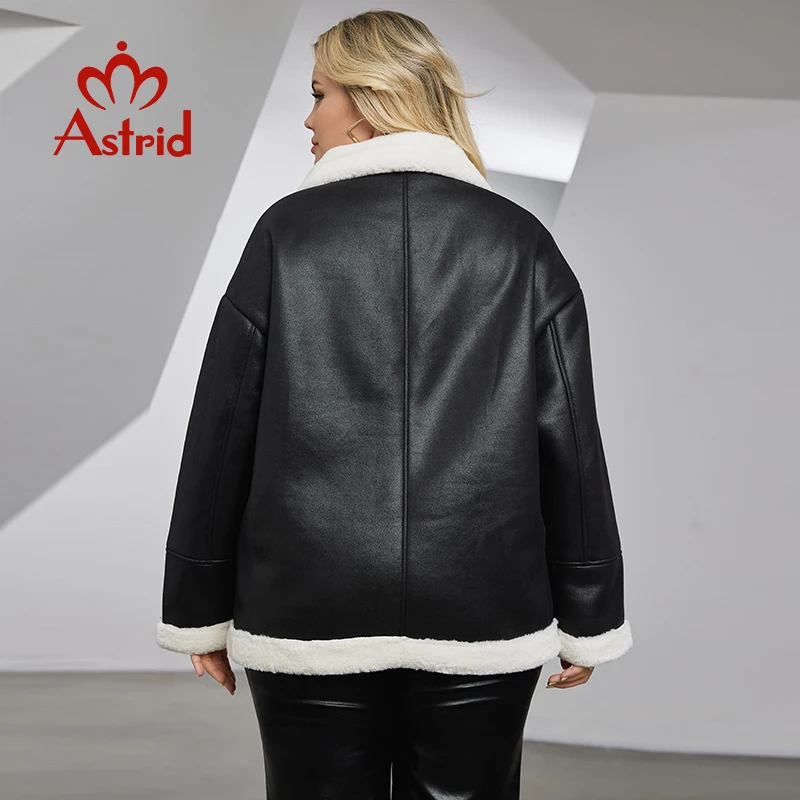 Astrid Damesjack Winter 2023 Plus Size Donsjassen Geïntegreerd Verdikte Fleece Pluche Bontjas Dames Parka Dameskleding