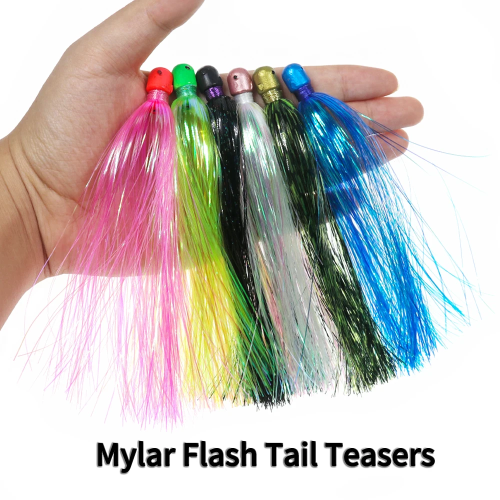 ICERIO Jig Head Mylar Flash – Señuelo para curricán en agua salada - imagen 4