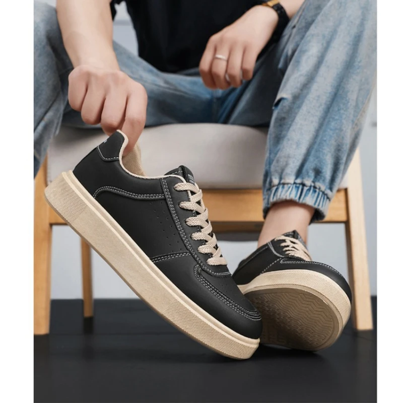 

Новые мужские кроссовки 2026 года с толстой подошвой, дышащие, спортивные, повседневные — белые кеды с увеличением роста для студентов