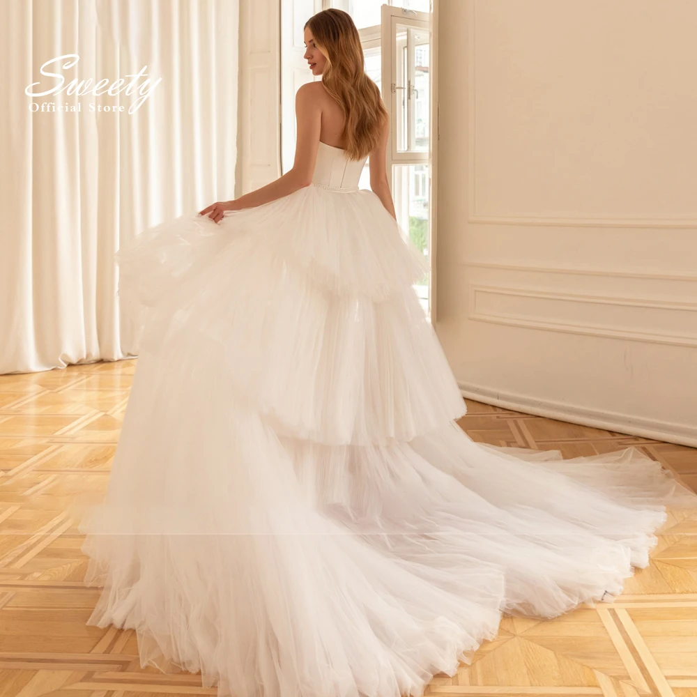 Abito da sposa staccabile di lusso in raso ricamato con cerniera senza spalline a sirena Vestido De Novia personalizzato