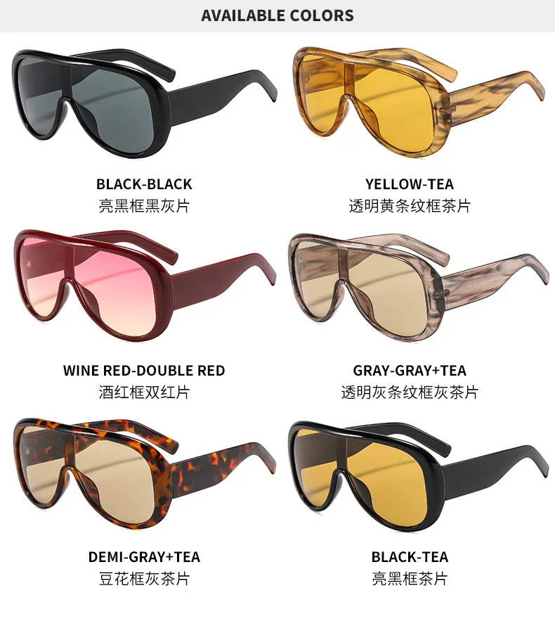 One Pieces Oversized Sonnenbrille 2026 für Damen und Herren – Coole Fashion Sonnenschutz Strand Urlaub Oculos Lunette Soleil Femme – Detail 9