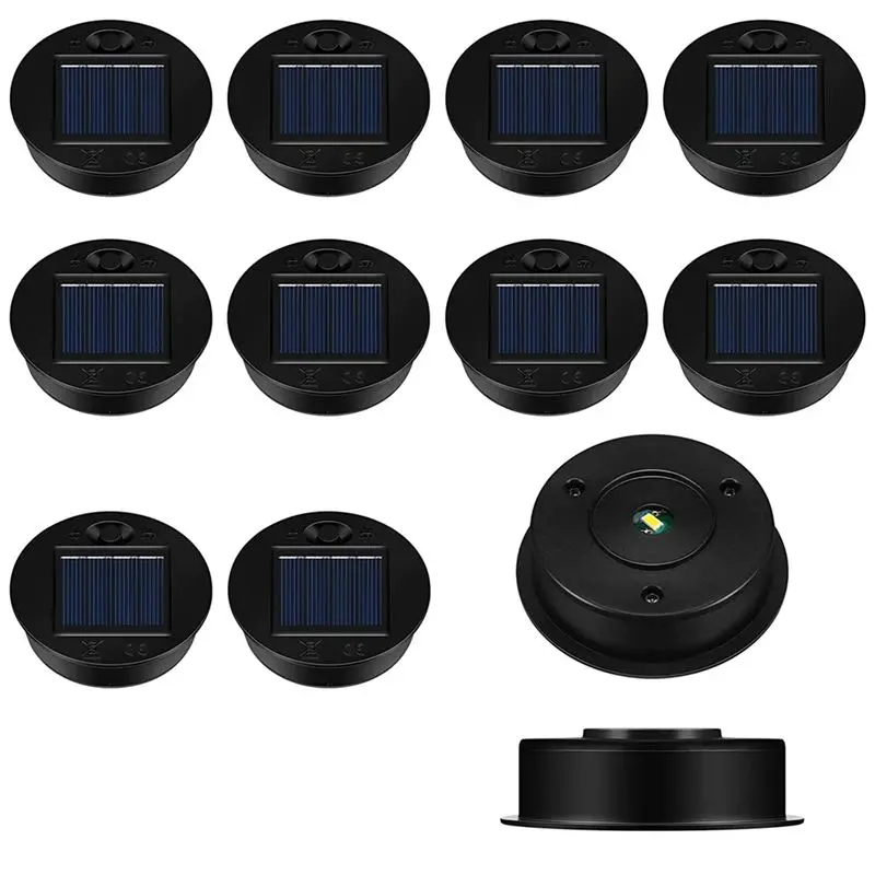 12 Pack Replacement Solar Light Parts Solar Light Replacement Tops Waterproof LED Solar Panel Lantern Lid Light Outdoor view 3