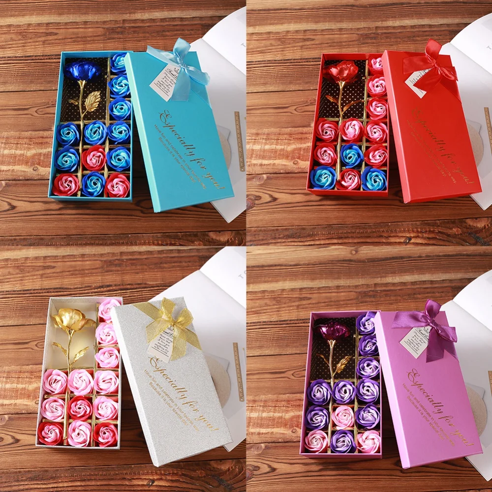 12 шт., подарочная коробка с мыльными цветами ручной работы, сделай сам, искусственный аромат, роза, гвоздики, цветы на День святого Валентина, украшение для свадебной вечеринки