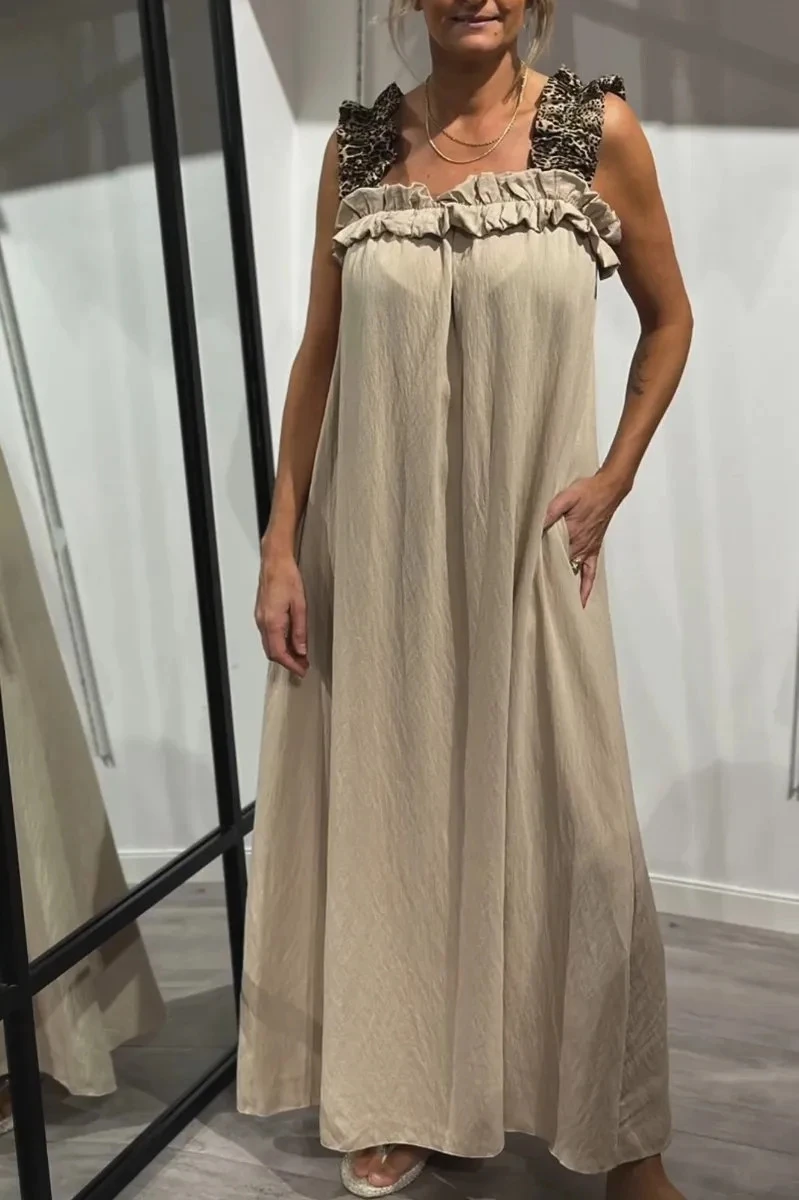 Faionable Casual Allentato Svel Pieghettato Dr Vita alta A-Line Estate Dr per le donne Beachwear Un pezzo Wrap Sle