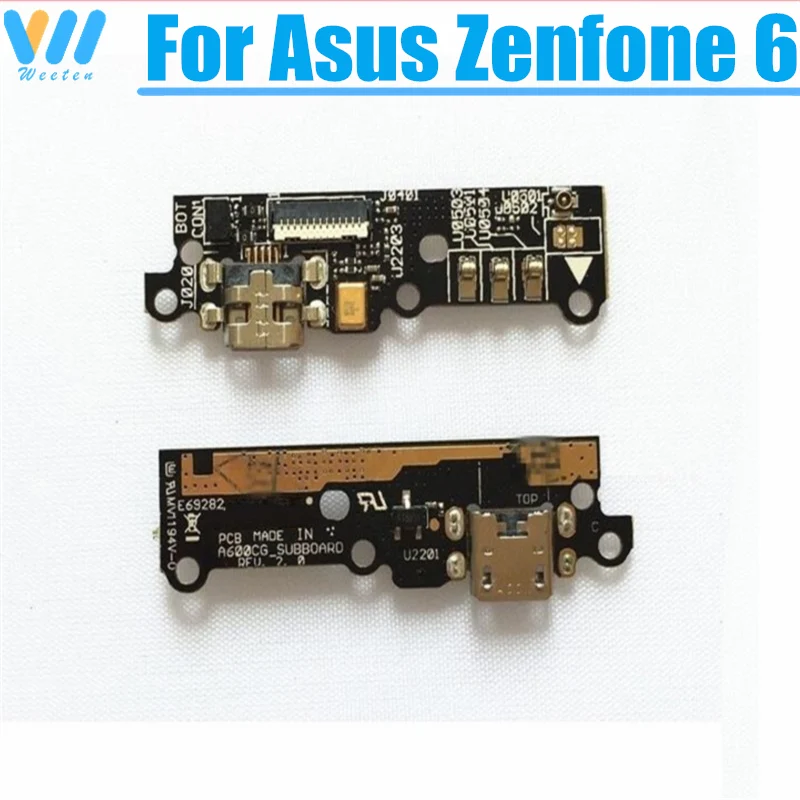 

For Asus Zenfone 6 USB Charging & Microphone PCB Connector Port Jack Board Flex Cable Repair Parts ZE600ML ZE601ML T00G 6.0" New