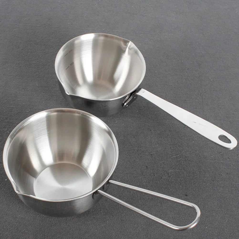 

Stainless Steel Sauce Pan 120Ml Small Milk Pot With Pour Spouts Scale Non-Stick Cooking Pot For Coffee Noodles Ramen Mini