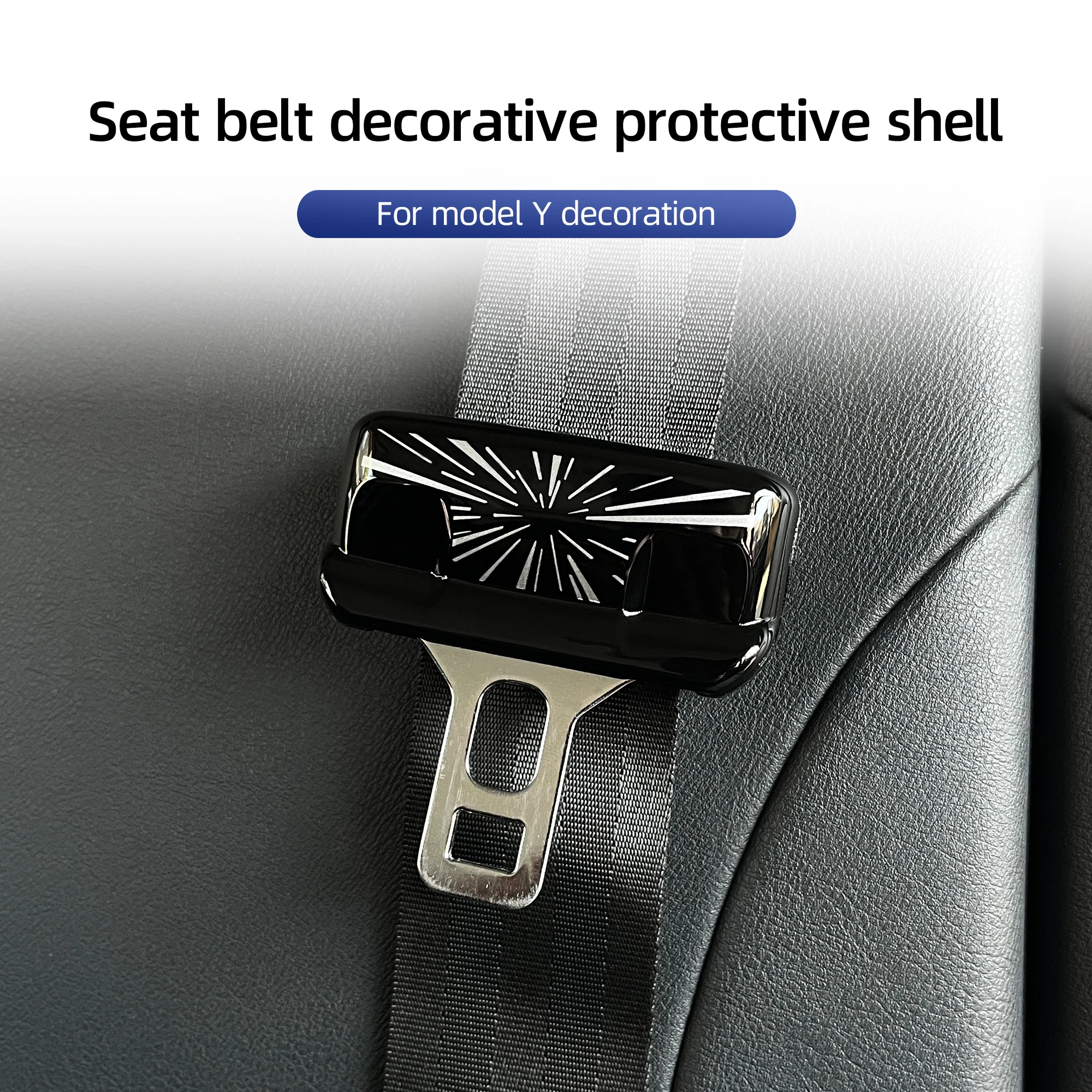 

Стильный аксессуар с пряжкой ремня безопасности для Tesla Model Y 2020-2025, клипса, без повреждений, простая установка, декор интерьера