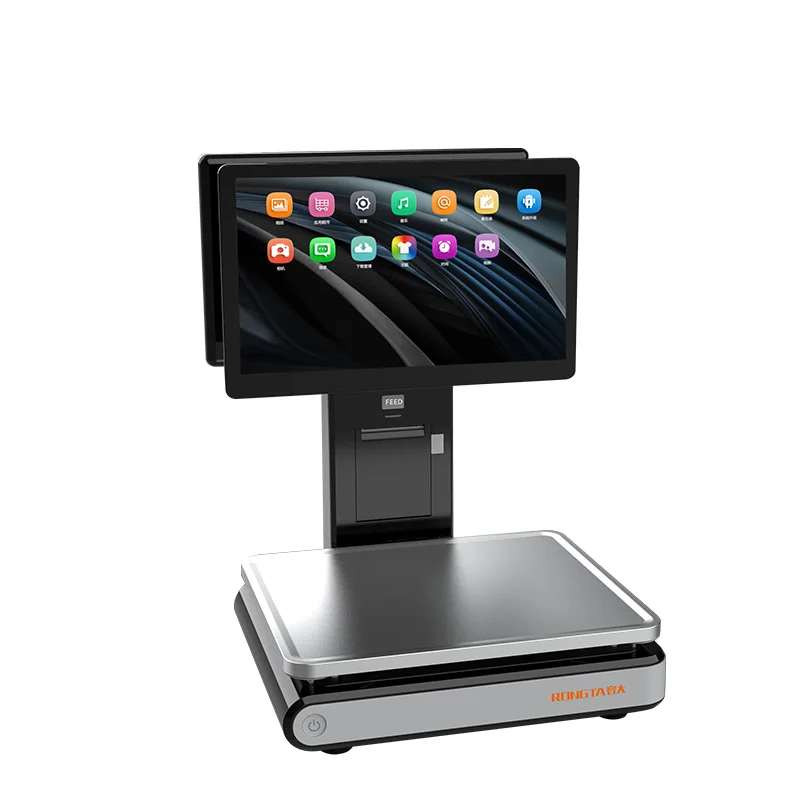 Supermarket RONGTA AURORA D2-AI 15/30KG Digital Weighing Scale with Receipt OEM/ODM Supported Double 15.6