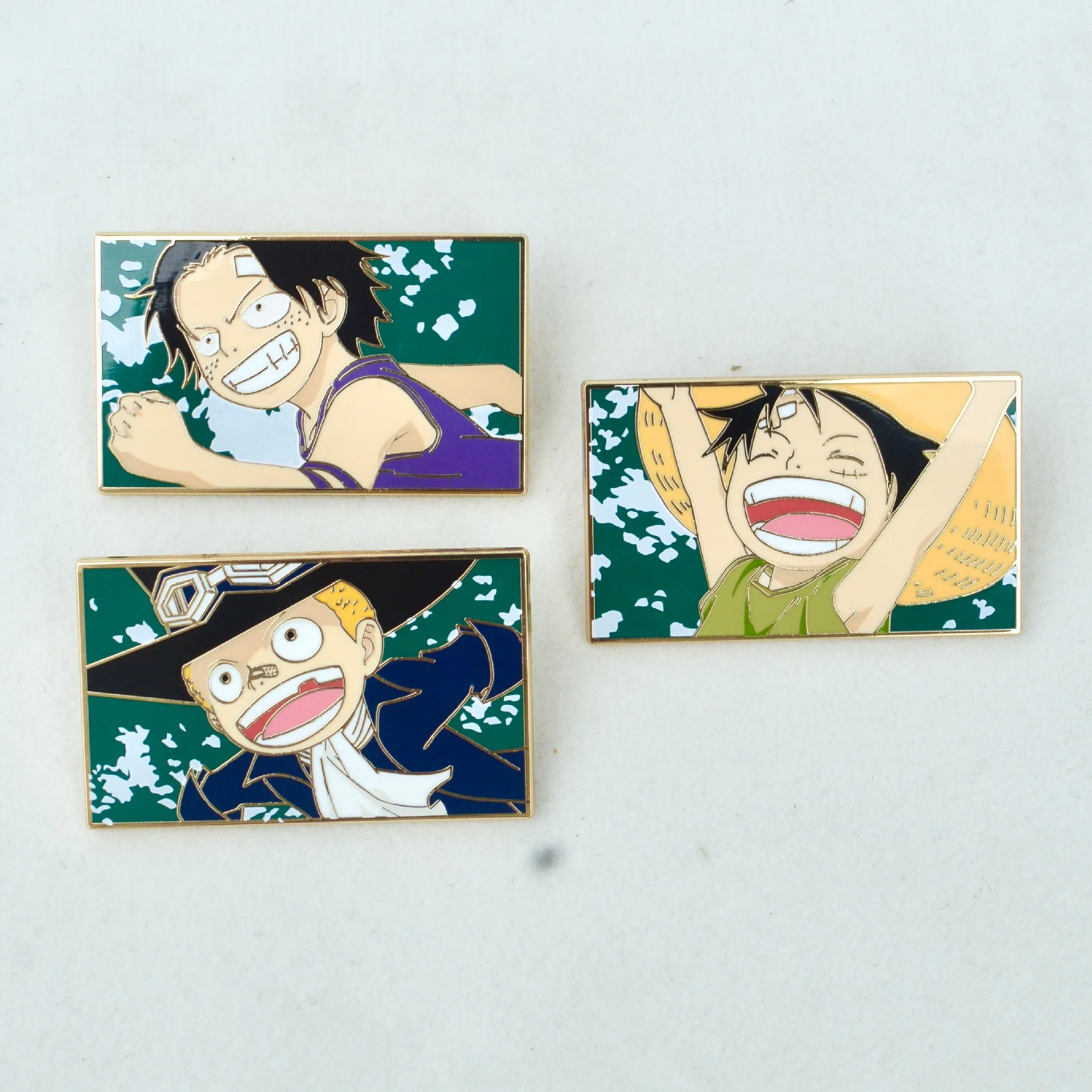 Ace Luffy Sabo Badges Japanese Anime ONE PIECE Pins Pendant Manga Metal Brooches for Bag Backpack Clothing Lapel Cosplay Decor - view 6