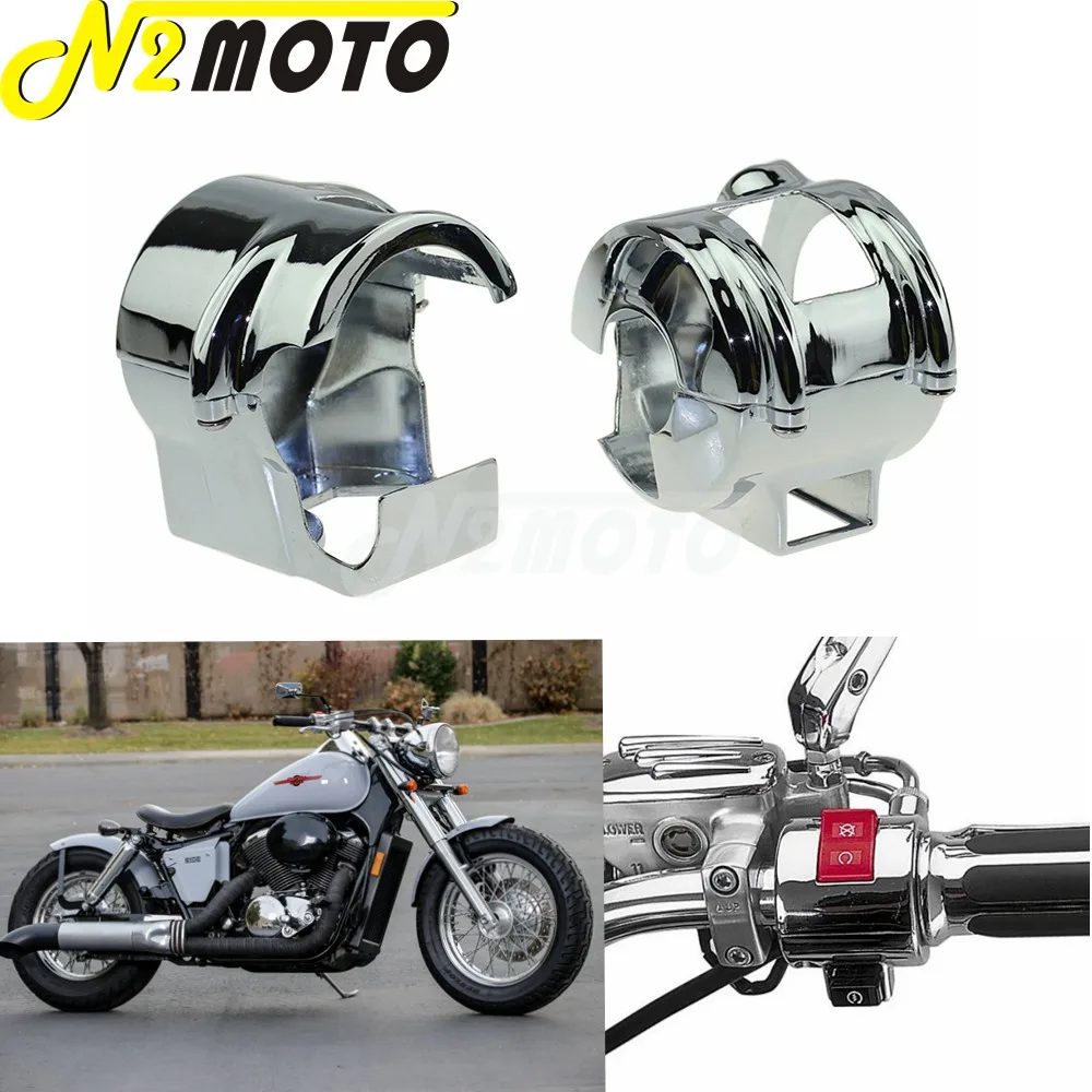 Chrome Switch Housings Cover Handlebar Control Switch House For Honda Shadow VT 750 Spirit ACE Aero VTX 1300 VT1300 600 2010-13