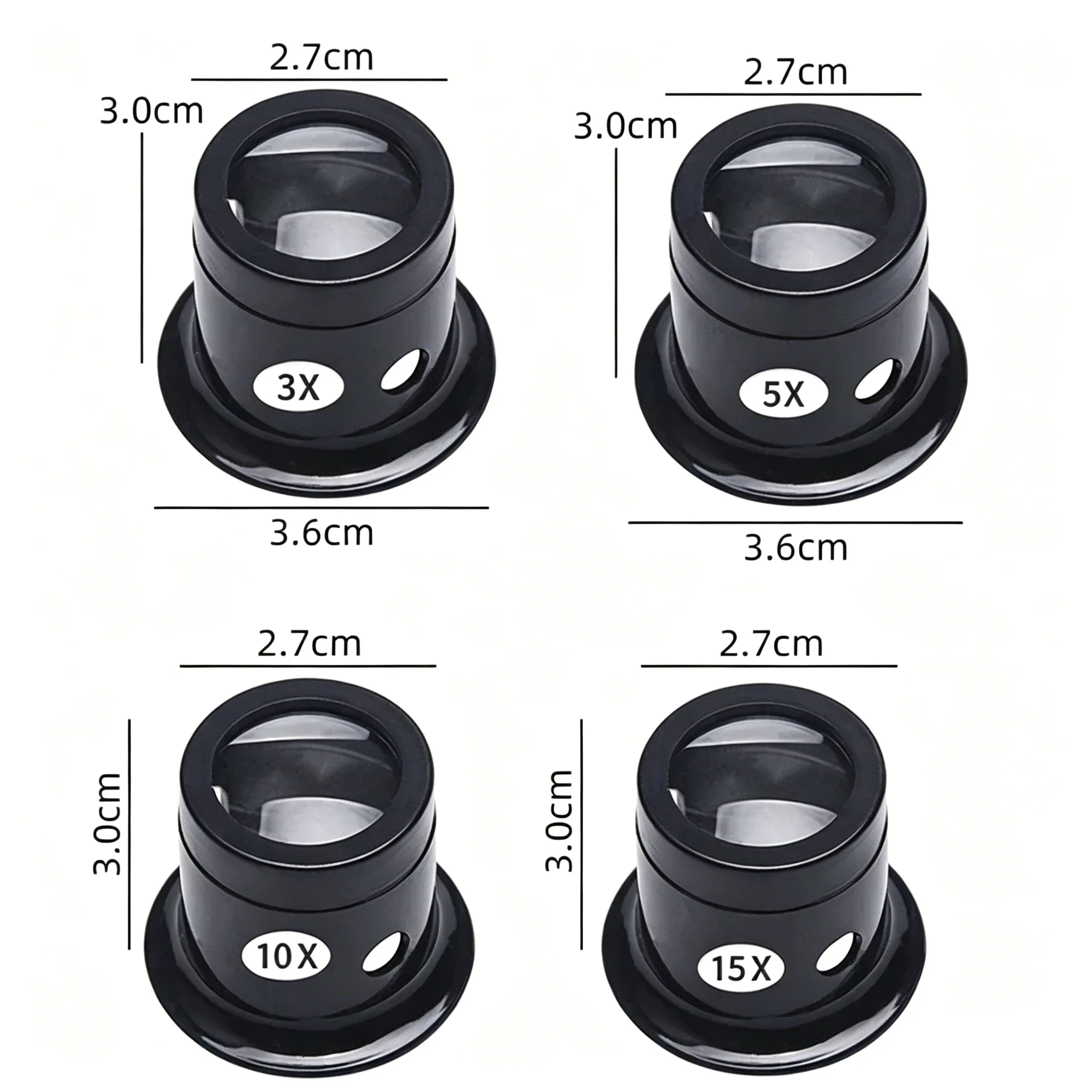 Juwelier-Lupe, Monokular-Vergrößerungsglas 3X 5X 10X 15X 20X, Uhrenlupe, Vergrößerungsglas für Uhrmacher und Uhrenreparatur – Detail 3