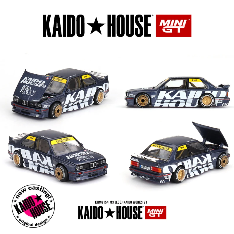 Kaido House MINIGT Blue M3 E30 Kaido Works V1 KHMG alloy car model 154 Chase