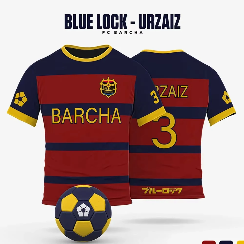 

Blue Lock FC Barcha Cartoon Anime Cosplay Men Jersey Summer Short Sleeve Children Tee Tops Fashion Mens T-shirt Style