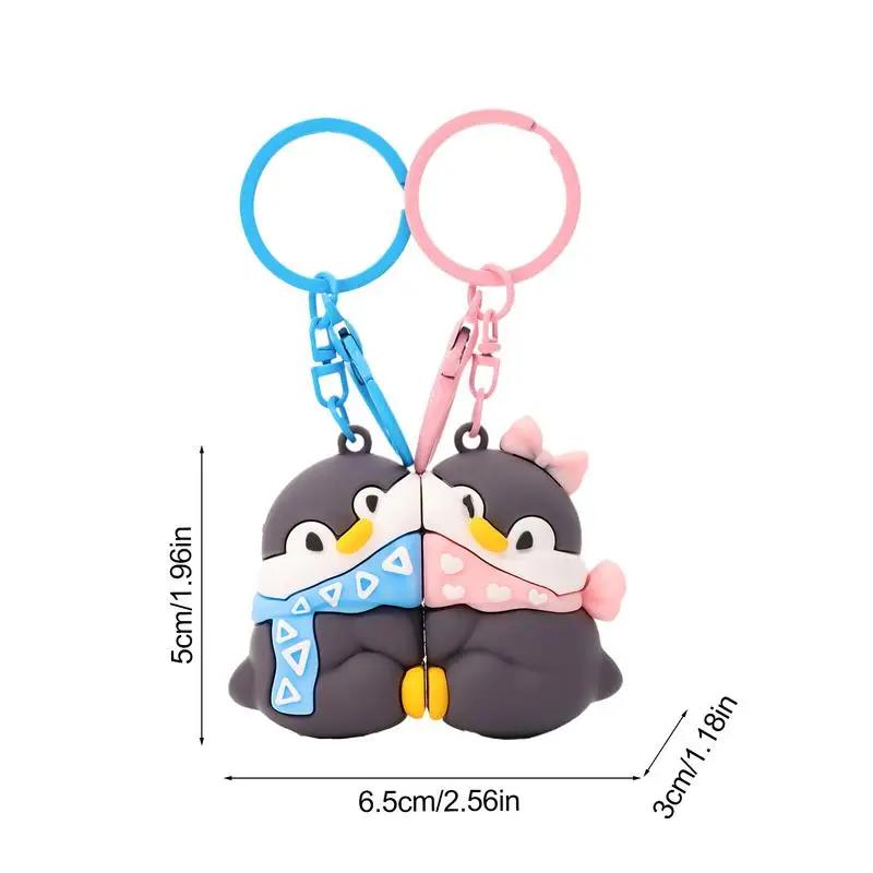 Pinguin Schlüsselanhänger magnetische Paare Pinguin Anhänger für Tasche Cartoon Pinguin Liebhaber Schlüsselanhänger Schmuck für Taschen Rucksäcke Einkaufstasche