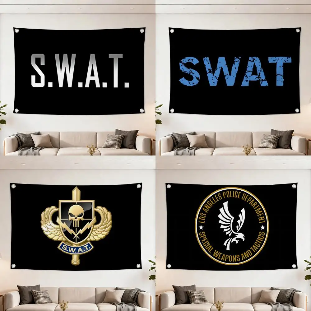 Military S-SWAT Flags Home Yard & Garden Decor Banner - Indoor Outdoor Wall Hanging Flag