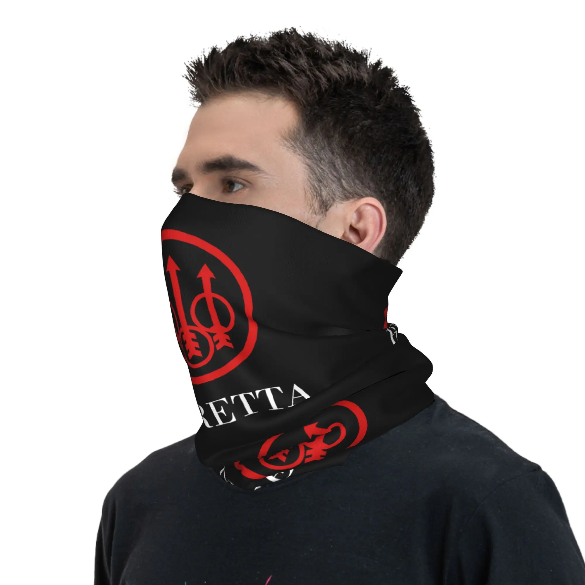 Custom Beretta Winter Headband Neck Warmer Men Women Hiking Hunting Tube Scarf Military Gun Lover Face Bandana Gaiter image 6