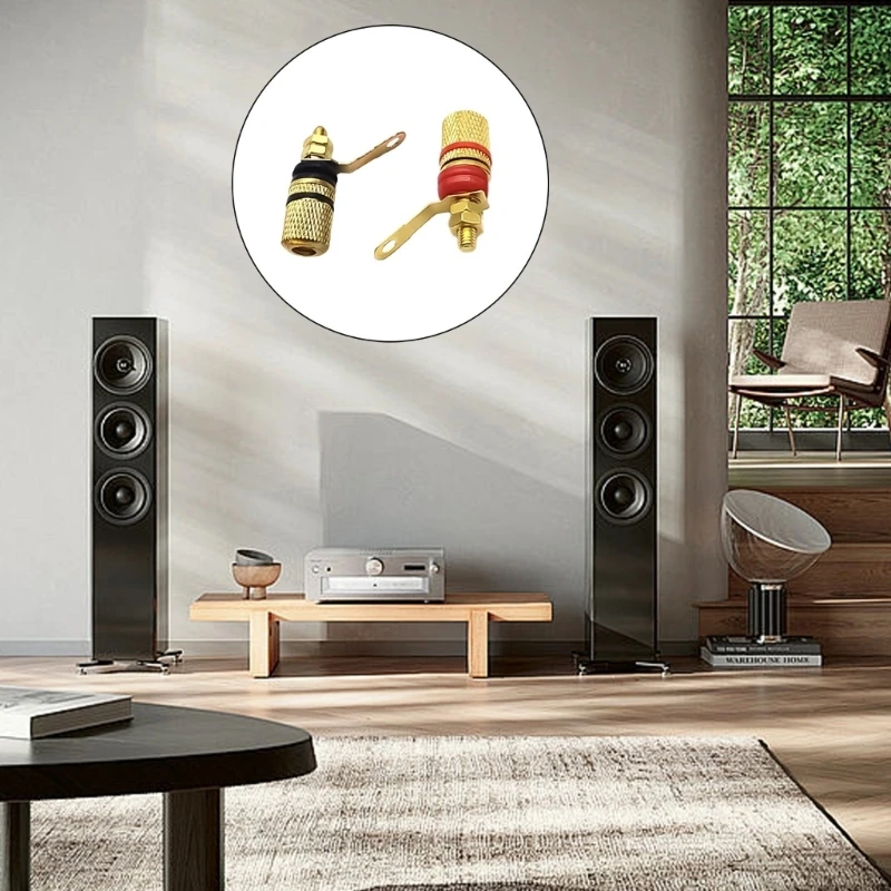 Banana Plug Connectors Sound Socket 4mm Binding Post For  Amplifiers Speaker Terminals Board Gold Plated Electronic Adapter