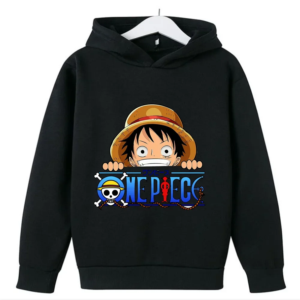 

Anime One Piece Hoodies Luffy Casual Ace Law Roronoa Zoro Luffy Streetwear Kids Boys Sweatshirts Pullover Hooded Fashion Costume