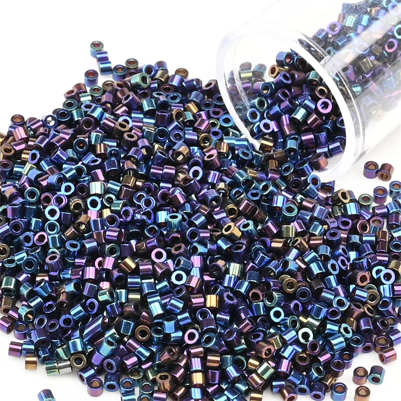 2000 Stück 11/0 Metallic Farbe Japan Glasperlen Bunte kleine Charm Perlen für Schmuckherstellung DIY Armband Handarbeit Nähen