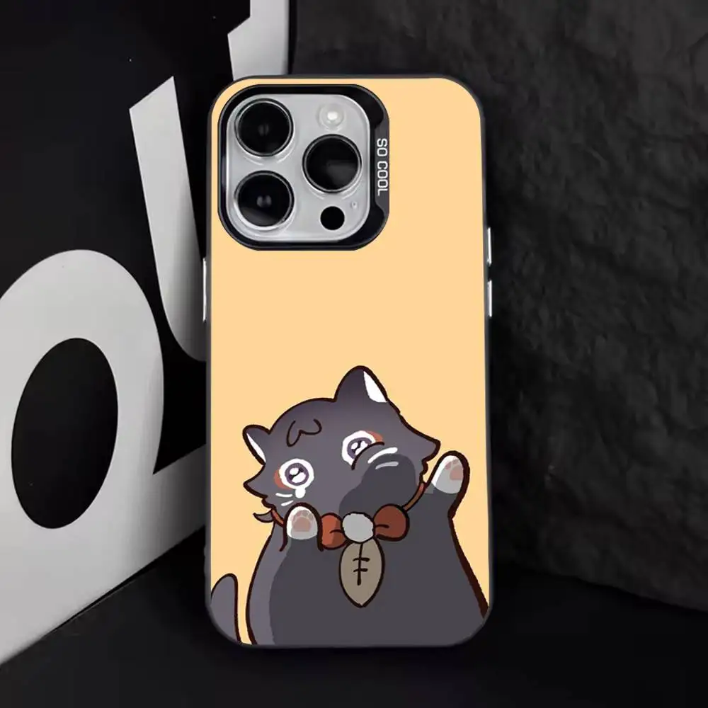 حافظة هاتف Scaramouche Genshin Impact لهاتف iPhone 16,15,14,13,12,11,8,7,Pro,Max,Plus, Mini,XS,SE مضادة للسقوط باللون الأسود غير اللامع