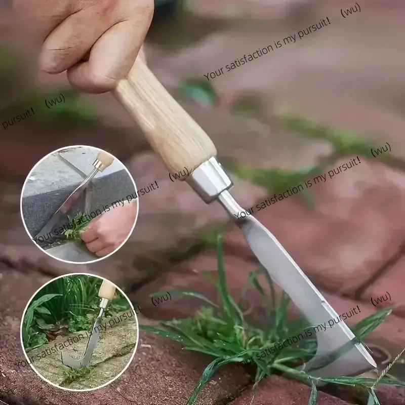 1pc Stainless Steel Manual Weed Puller Garden Hand Weeder Rake Sharp Tines Grass Rooting Weeding Tool for Easily Removing Weeds