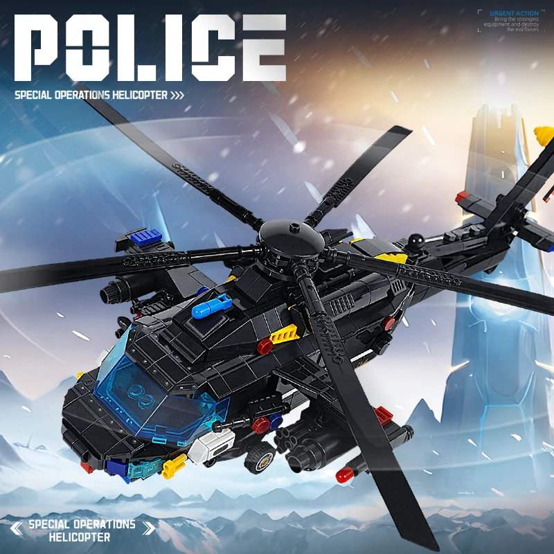 Klocki konstrukcyjne Myśliwiec Miasto Wojsko Policja Seria Z20 Specjalny Model Samolotu Myśliwca Prezent Urodzinowy Zabawka dla Dzieci Chłopców