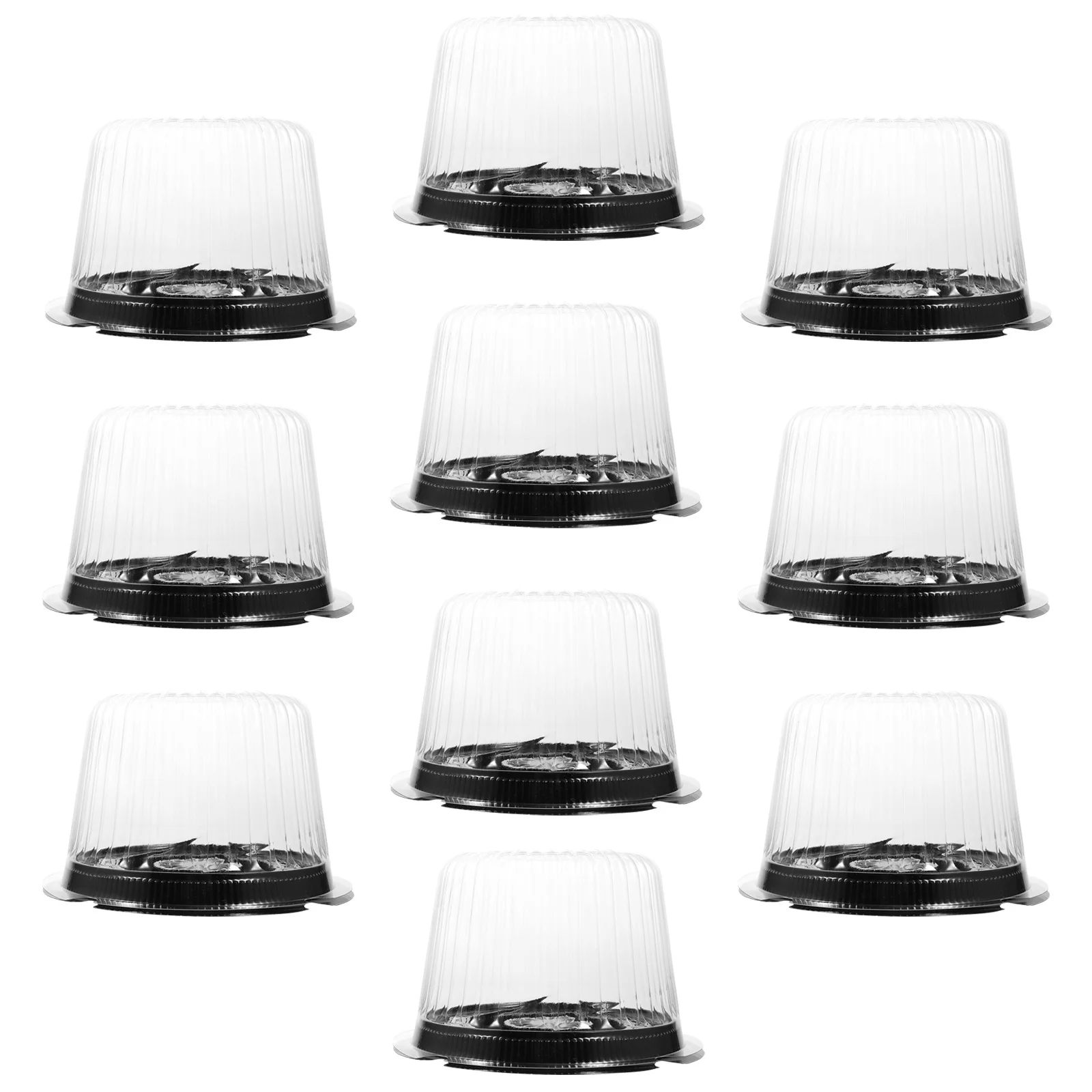 

10pcs 4Inch Clear Cake Containers With Lids Plastic Food Storage Box For Cupcake Cake Slice Carrier Transparent Dessert