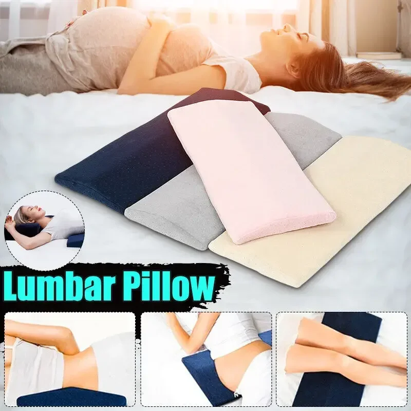 1pc Cotton Memory Foam Lumbar Support Wedge Pillow Bed Cushion Sleeping Leg Pad Yoga Pad