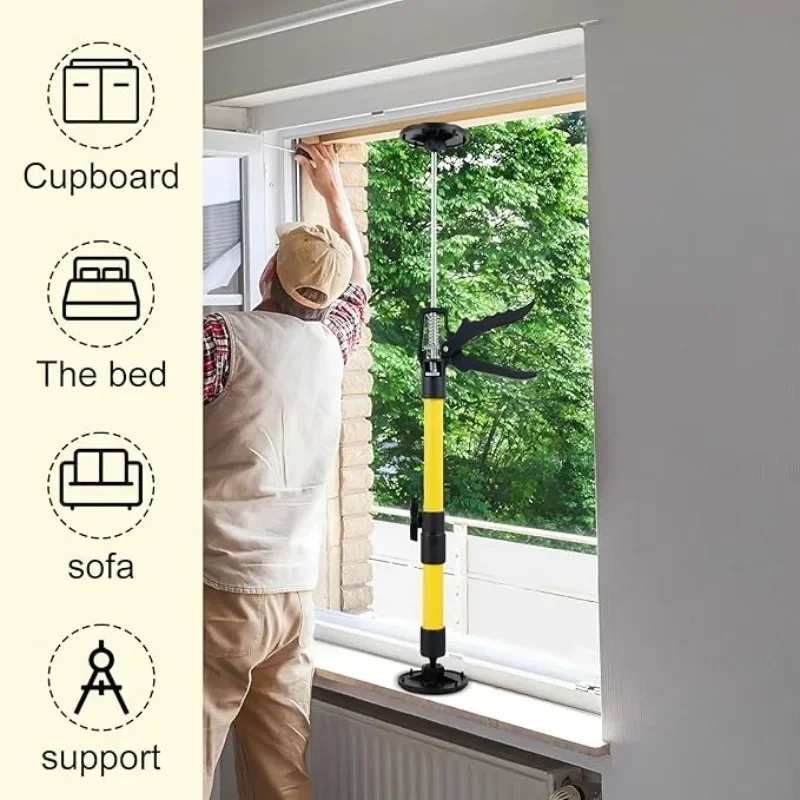 Labor-Saving Telescopic Steel Support Rod Cabinet Jacks Wall Support Pole Construction Tool Non-Slip Hand Lifting Jack Tool