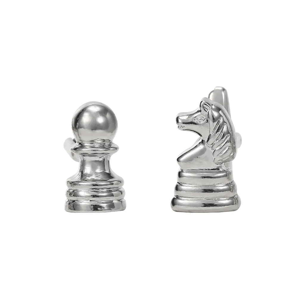 Neu in Schachfigur geformte Manschetten knöpfe schönes Geschenk für Herren Persönlichkeit Schmuck Angebote mit kostenlosem Versand – Detail 7