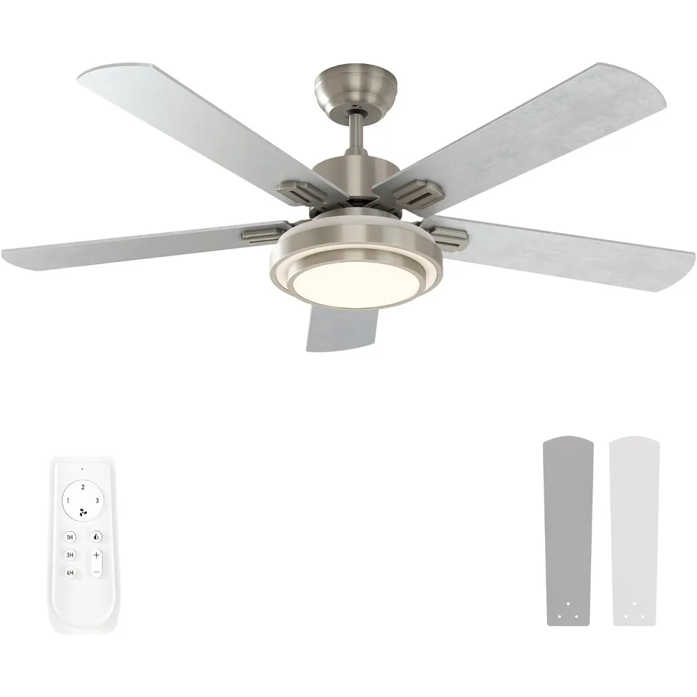 

Ceiling Fan, Ceilings Fan with Lights Remote Control, 52 Inch, Brushed Nickel, Ceiling Fan