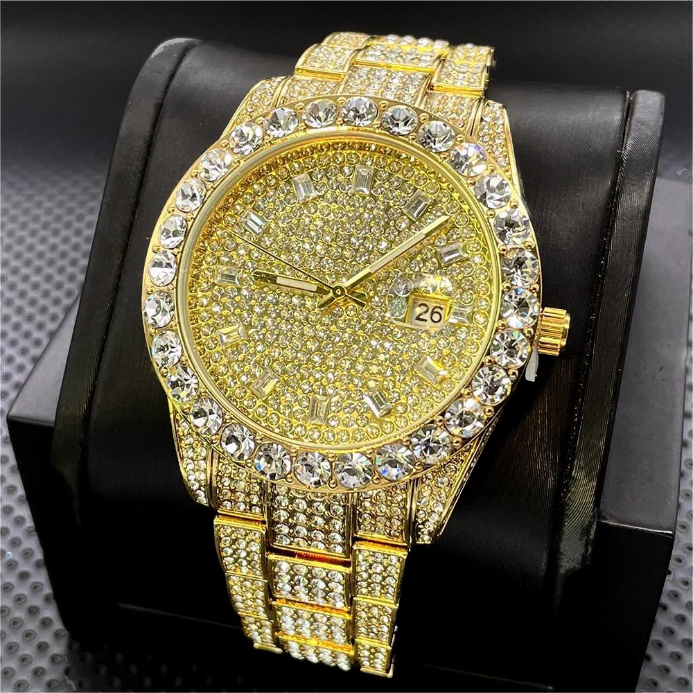 

Fashion Mens Watches Brand PLADEN Luxury Iced Out Auto Date Quartz WristWatch Hip Hop Diamond Jewelry Watches Reloj Dropshipping